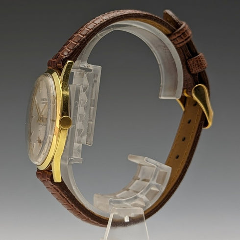 英国ヴィンテージ ベンソン 紳士用腕時計 金張りケース 17石 動作良好